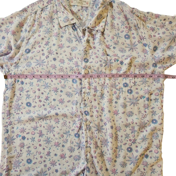 Rowdy Gentlmen Hawaiian Shirt, Blue/Pink Starfish Design,Large - Picture 9 of 11